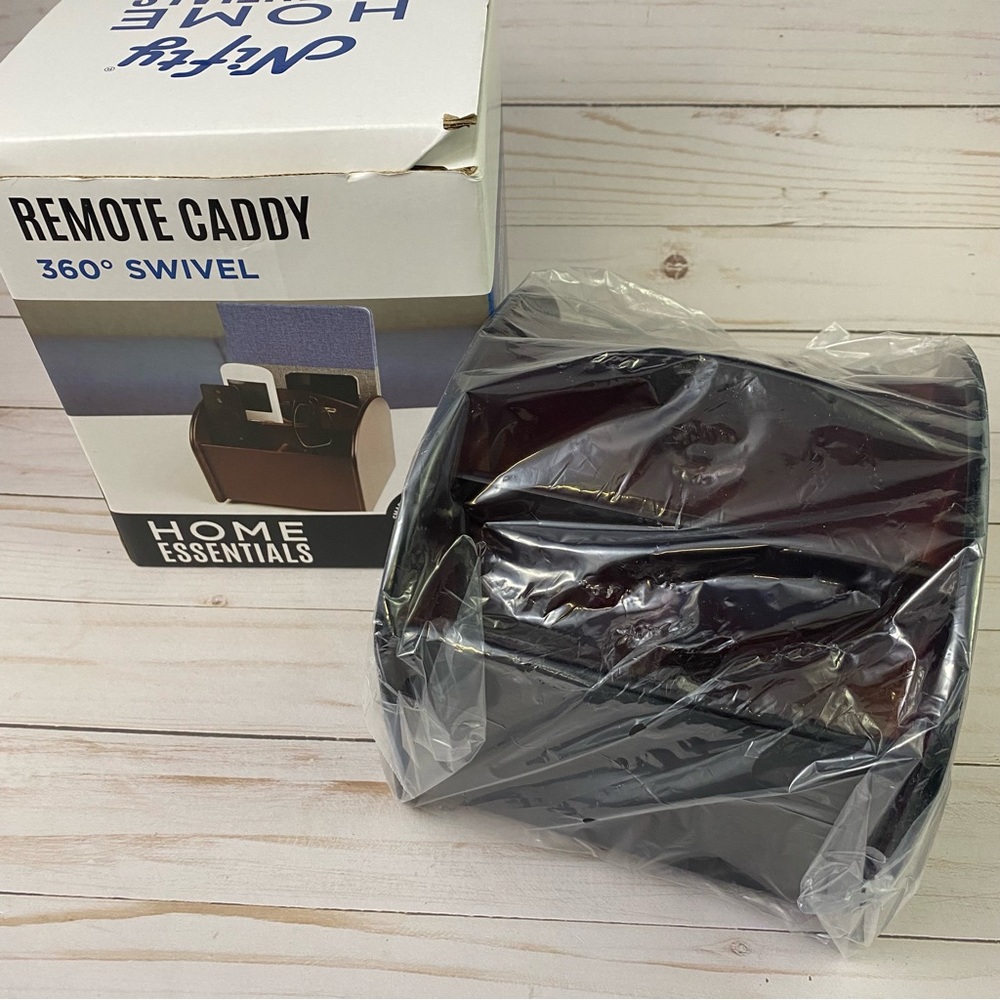 Home Essentials Tabletop Remote Caddy 360 Degree Swivel Rose Wood